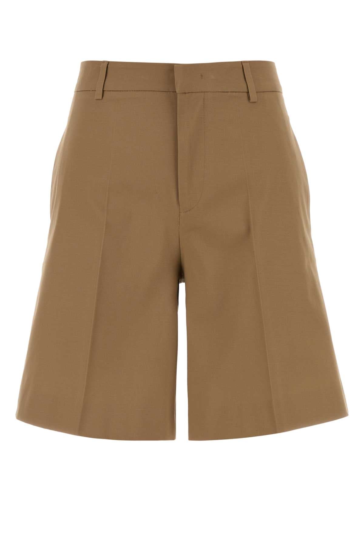 Pt Torino Stretch Cotton Bermuda Shorts — Beige