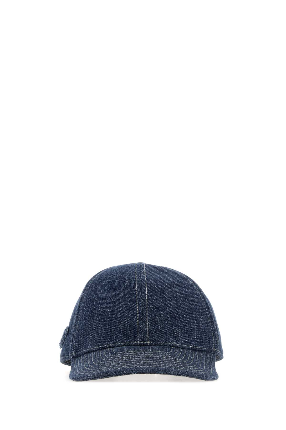 Prada CAPPELLI Denim Baseball Cap — Navy
