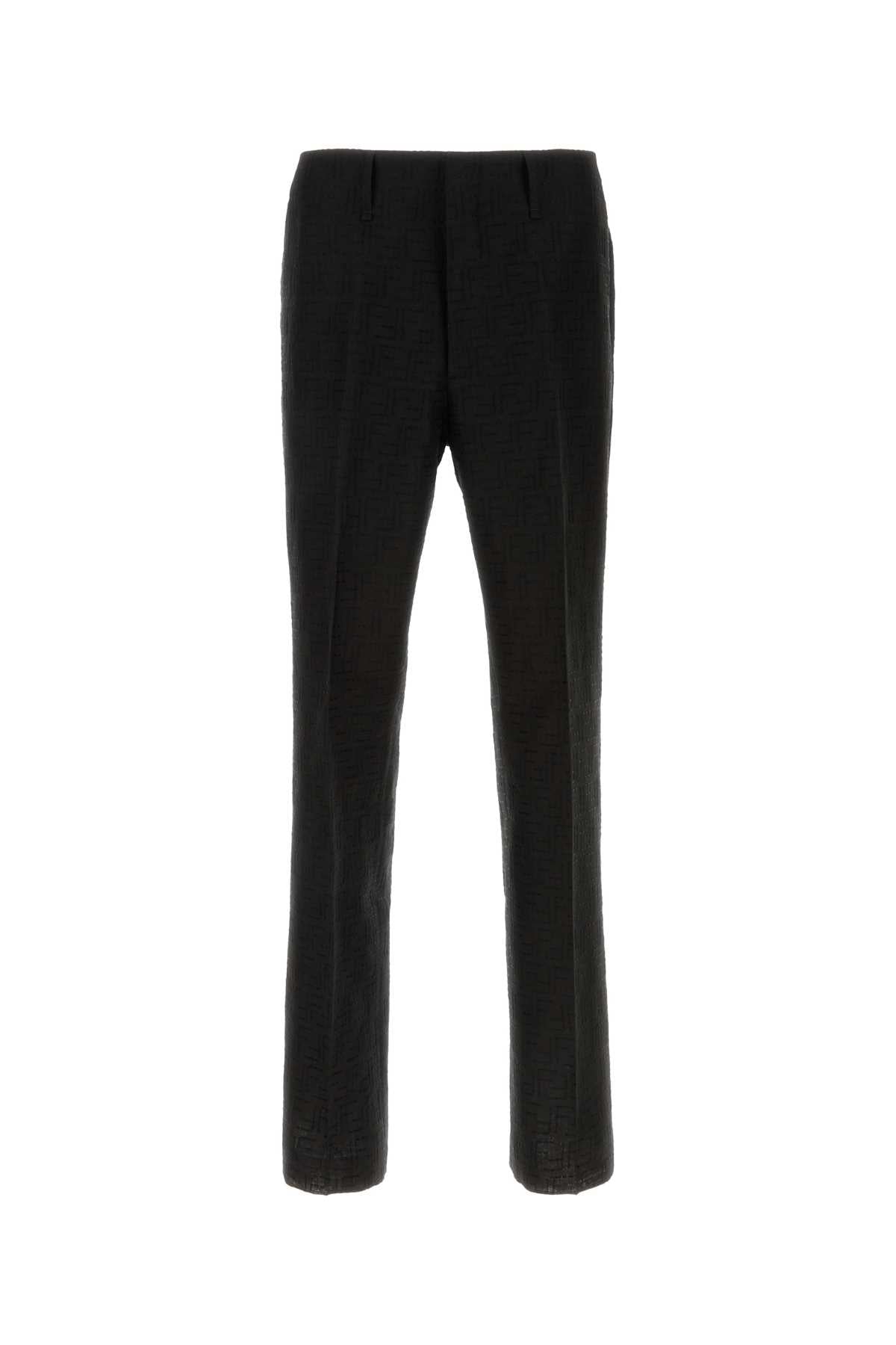 Fendi Linen Trousers — Black