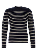 Prada Striped Wool Sweater — Navy