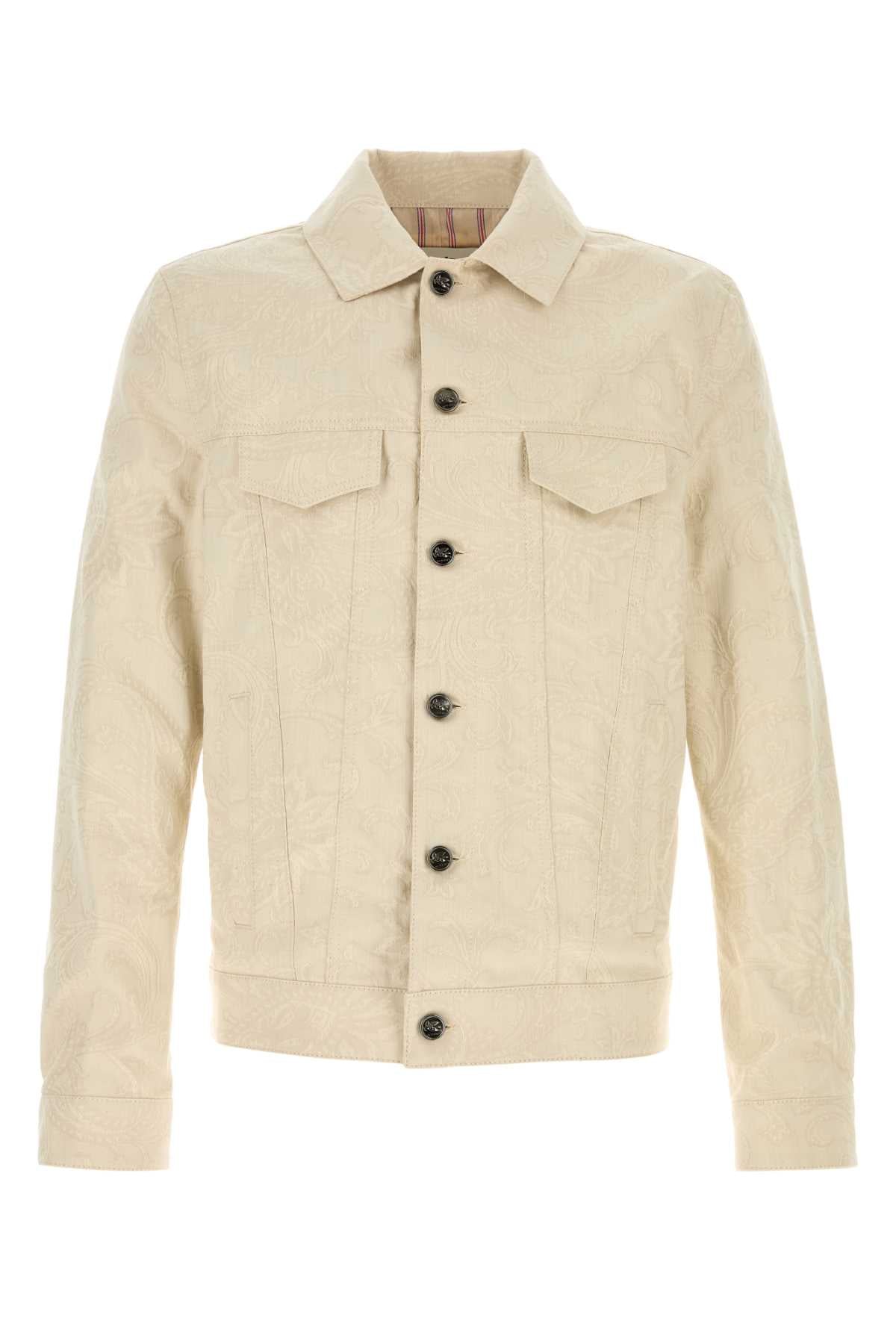 Etro Stretch Denim Jacket — Beige
