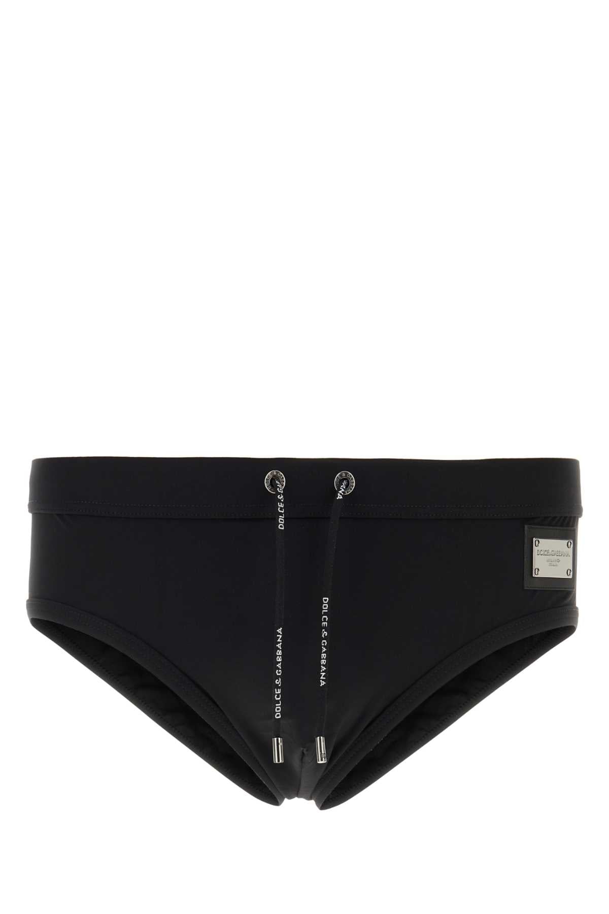 Dolce & Gabbana Stretch Nylon Swimming Brief — Black