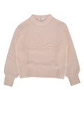 Chloe Kids Logo-Embroidered Knit Sweater — Pink