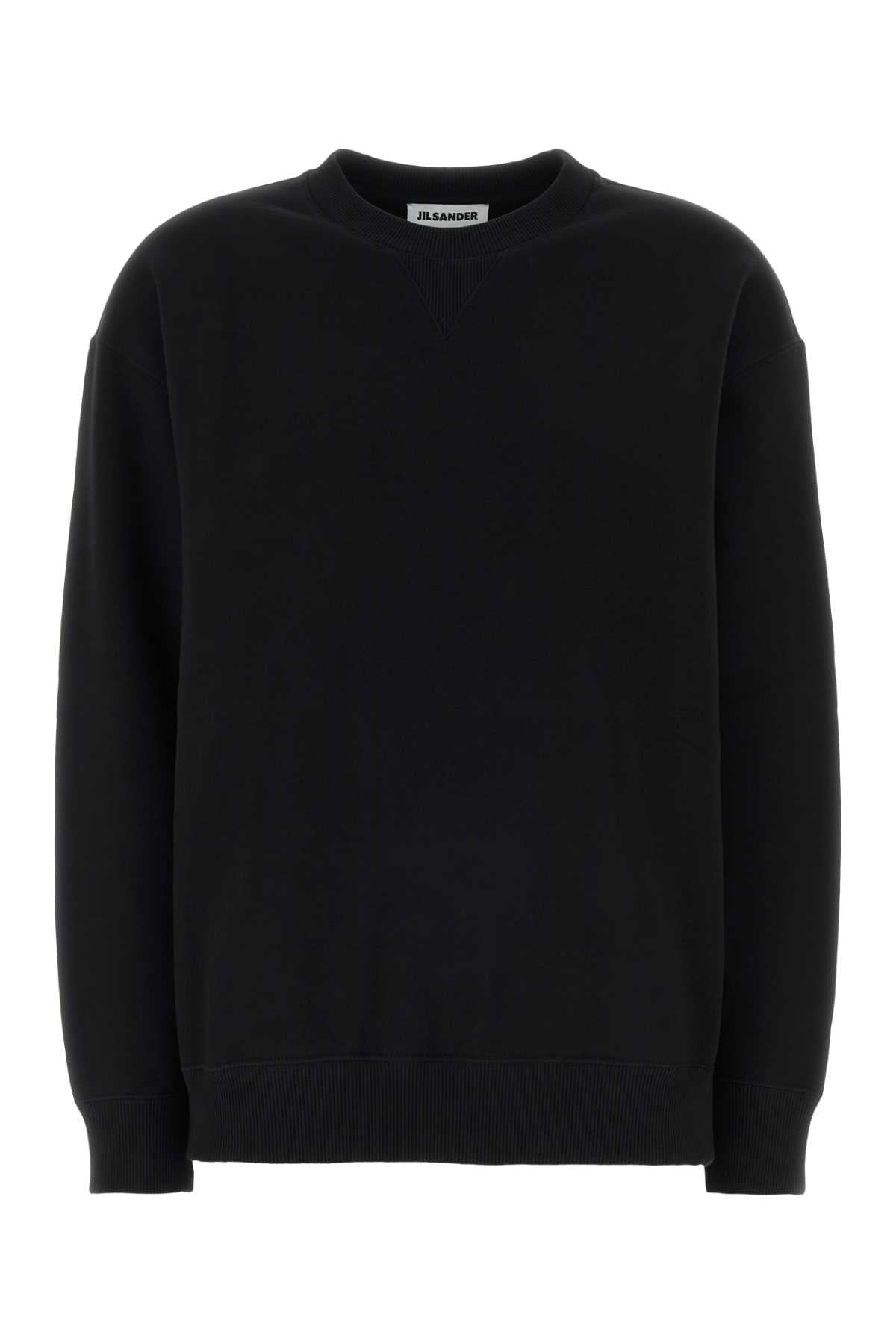 Jil Sander Cotton Crew-Neck Sweater — Black