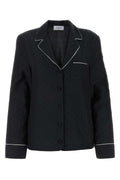 Off-White Silk-Cotton Blend Shirt — Black
