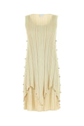 Bottega Veneta Pleated Viscose Blend Dress — Gold