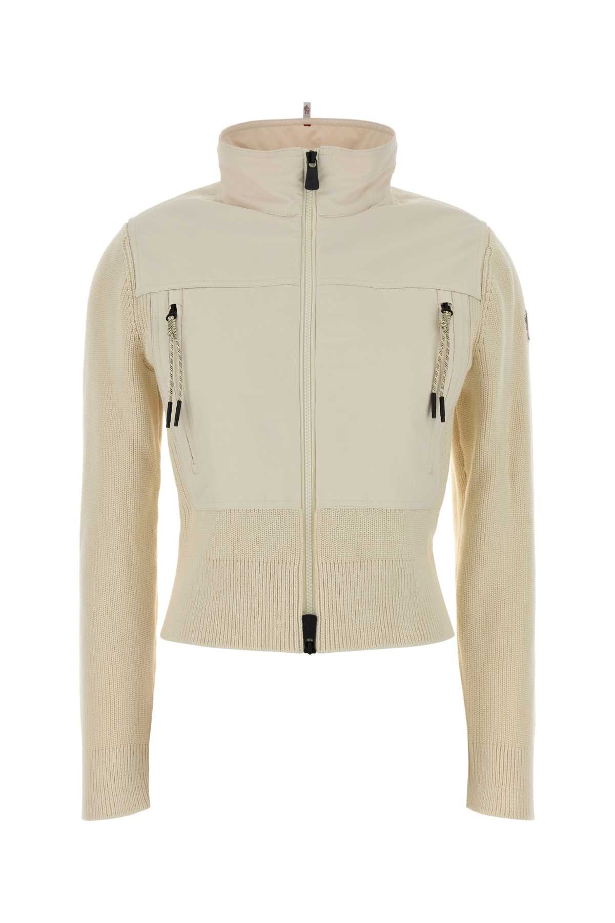 Moncler Grenoble Cotton-Blend Hybrid Jacket — Beige