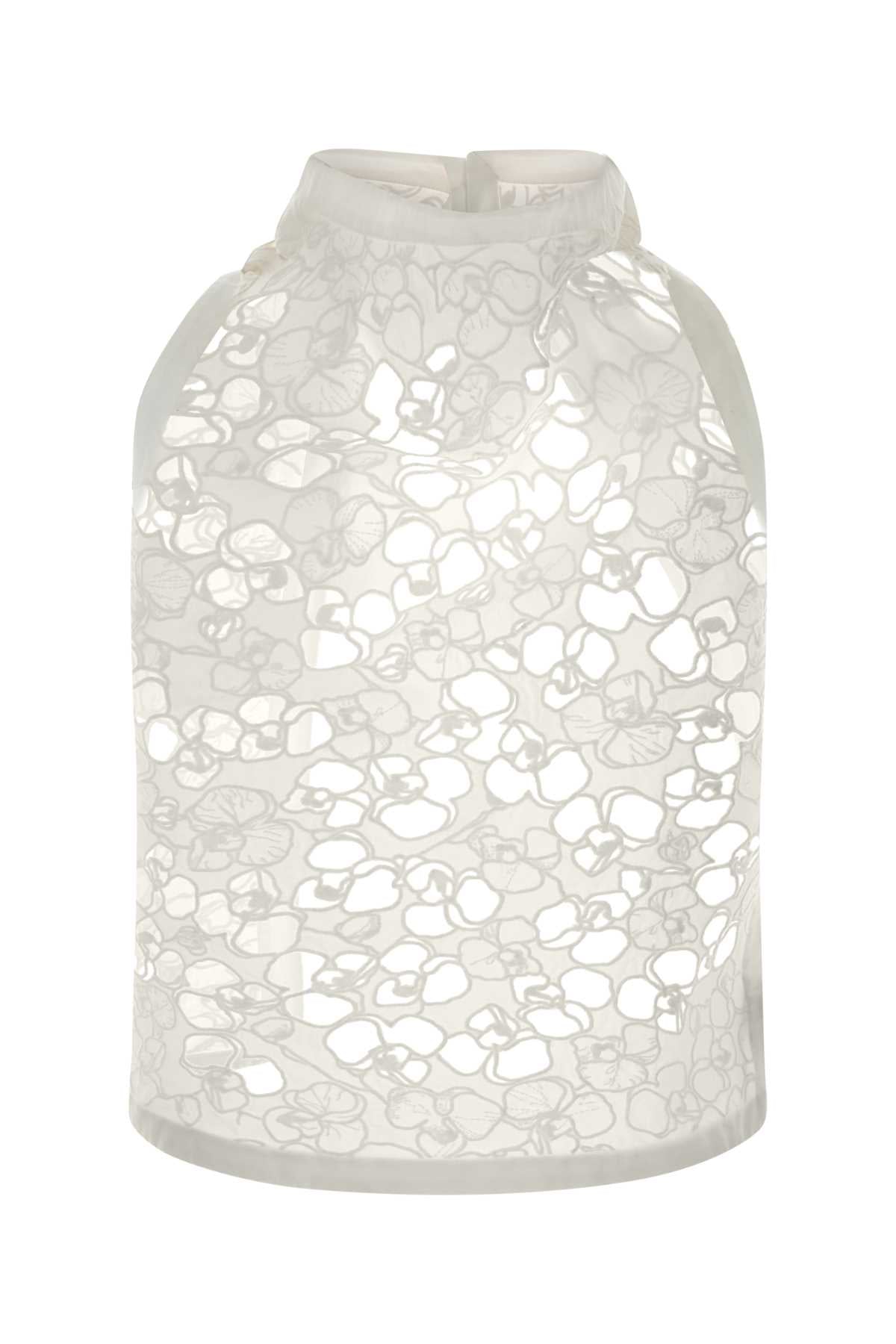 Carven Openwork Cotton Tank Top — White