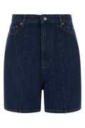 Marine Serre Denim Denim Shorts — Navy