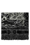 Alanui Embroidered Wool Blend Scarf — Black