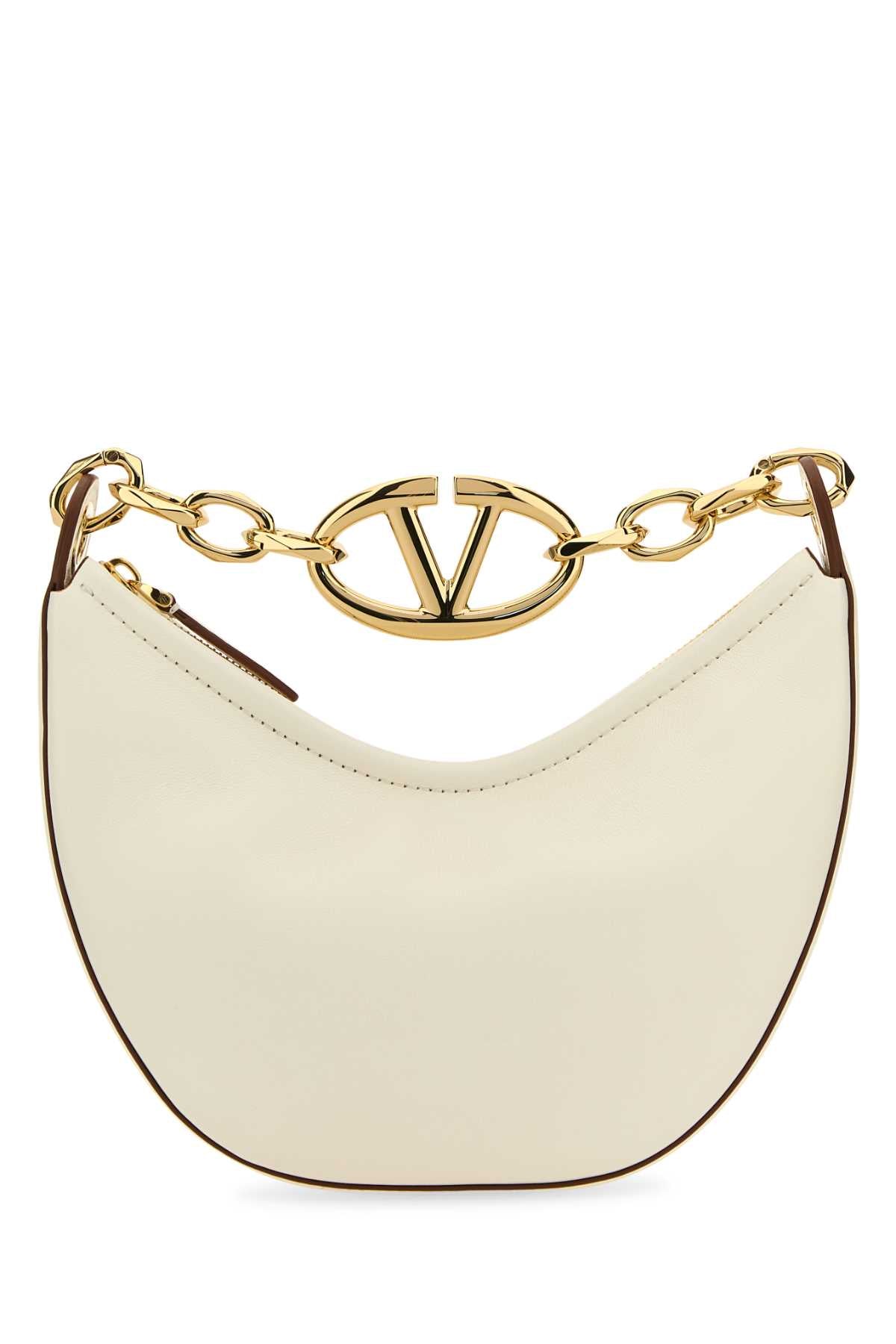 Valentino Garavani Vlogo Moon Shoulder Bag — Ivory