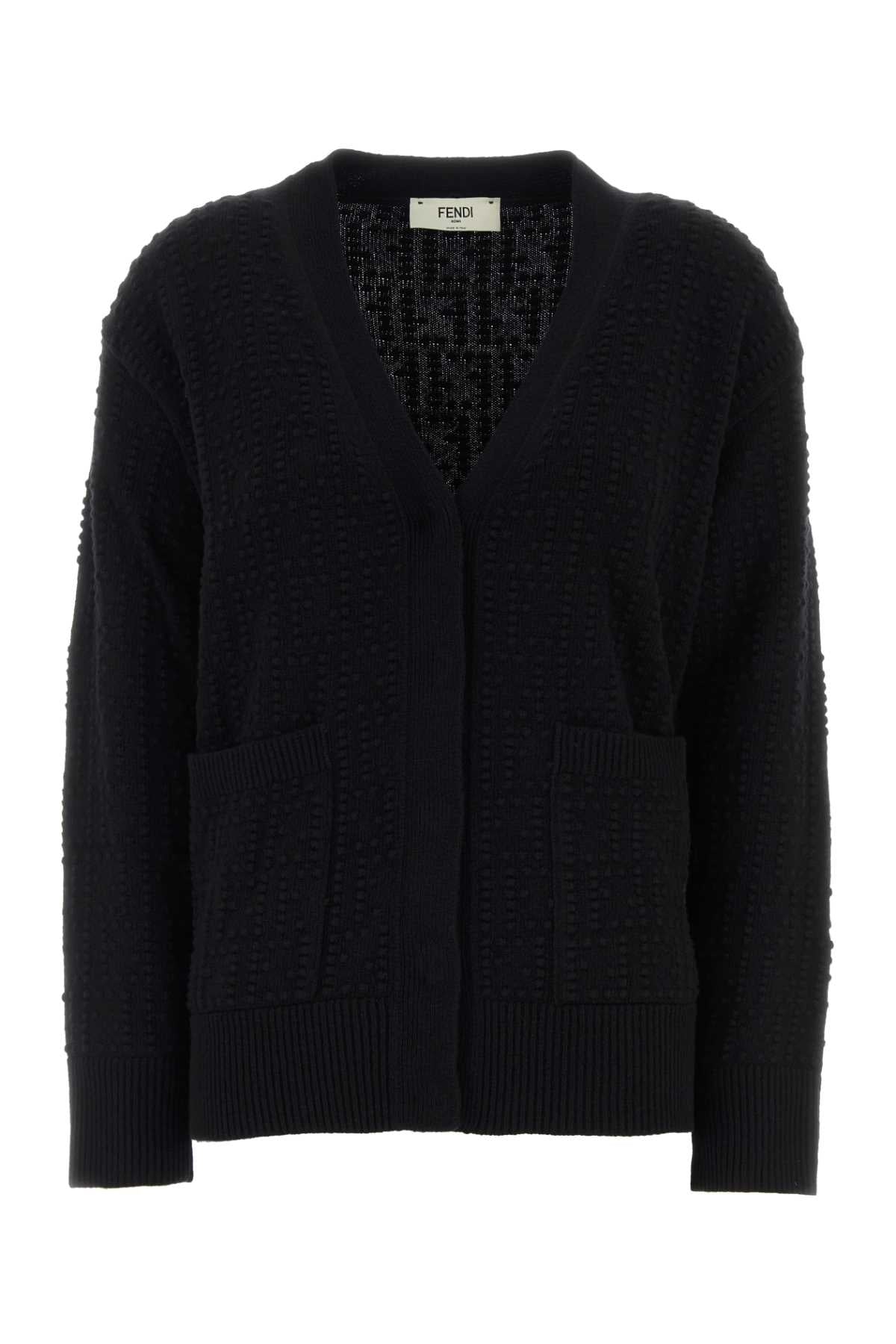 Fendi Pon Pon Cardigan — Black