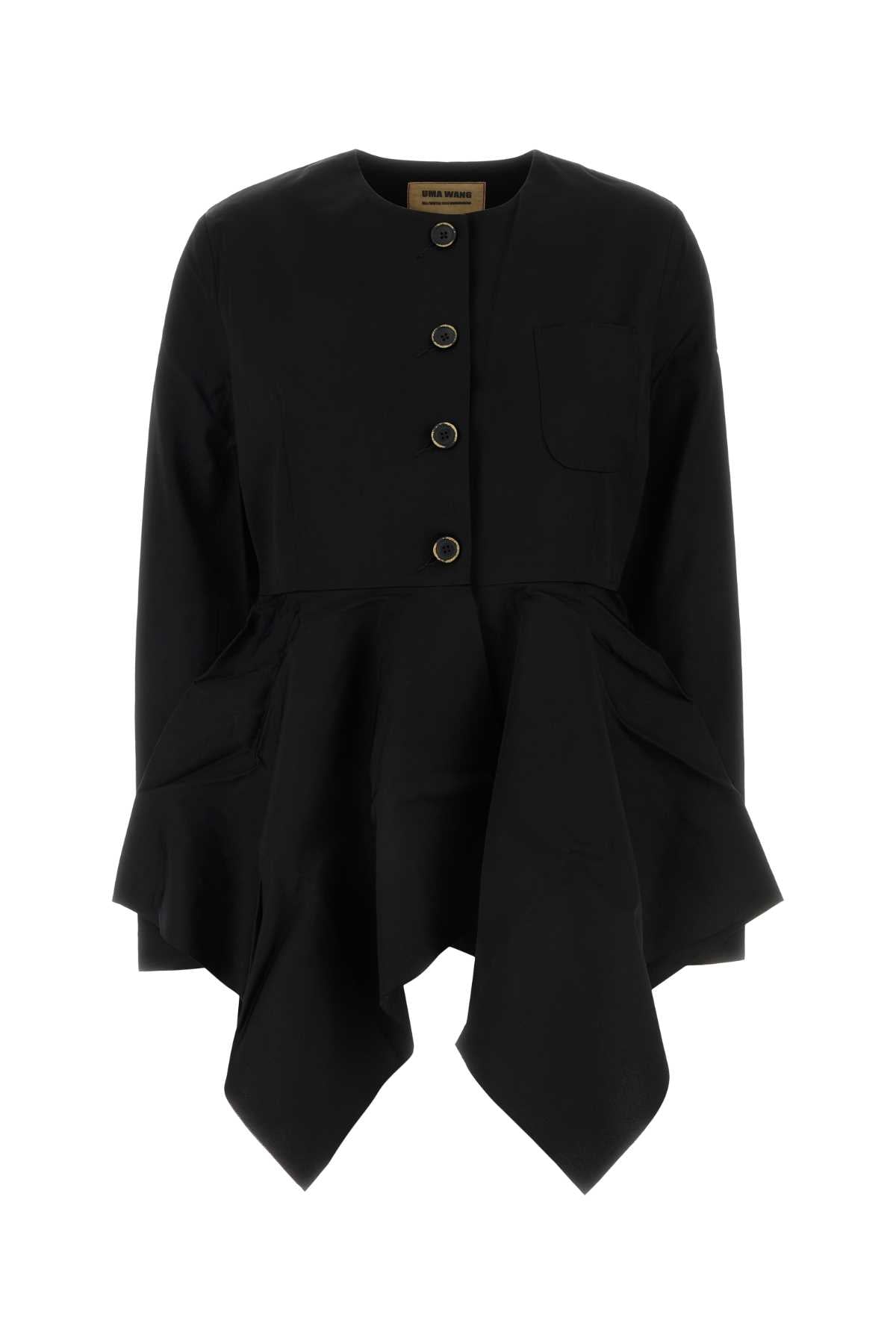 Uma Wang Viscose-Cotton Blend Jacket — Black
