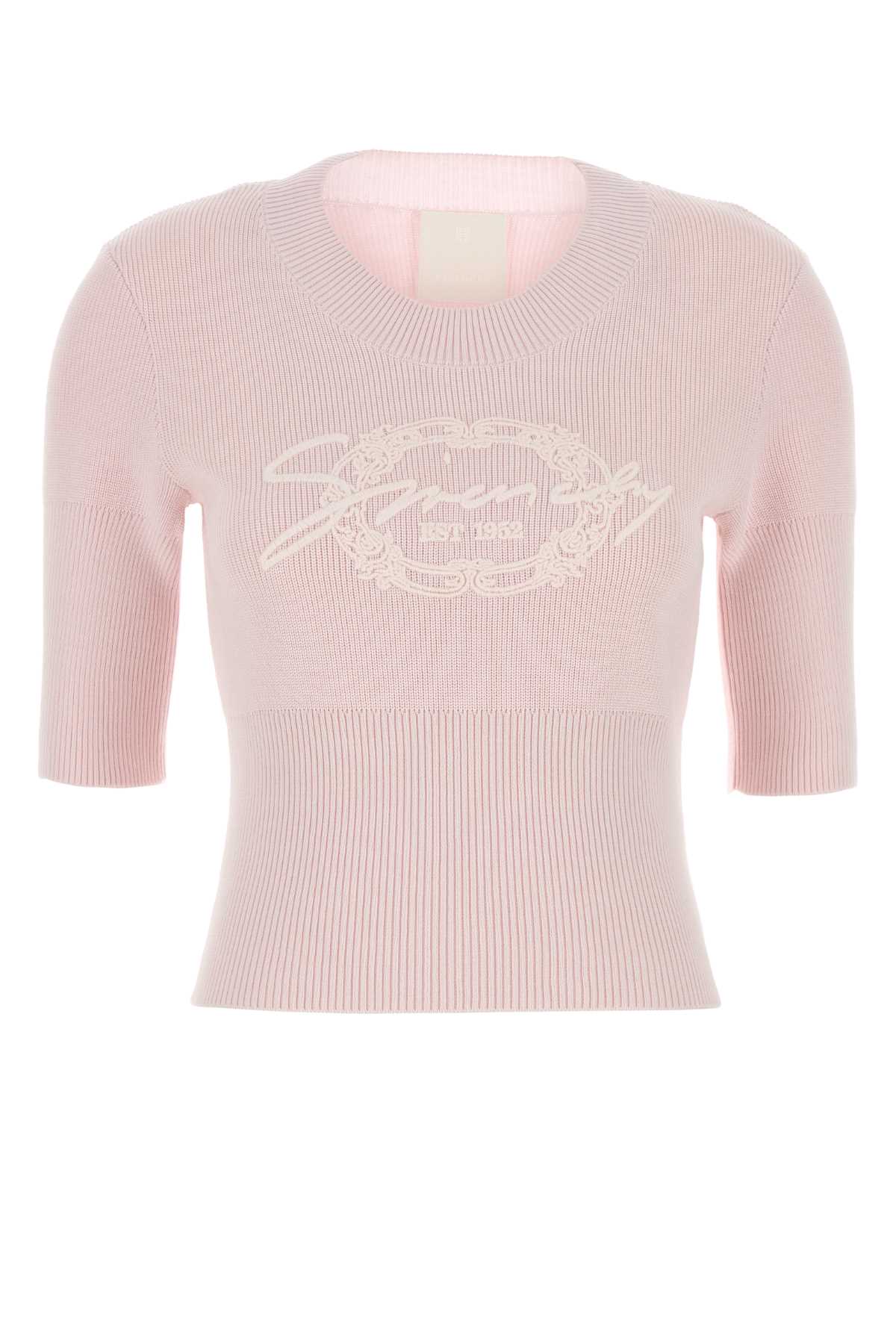 Givenchy Logo-Embroidered Cotton Blend Sweater — Pink