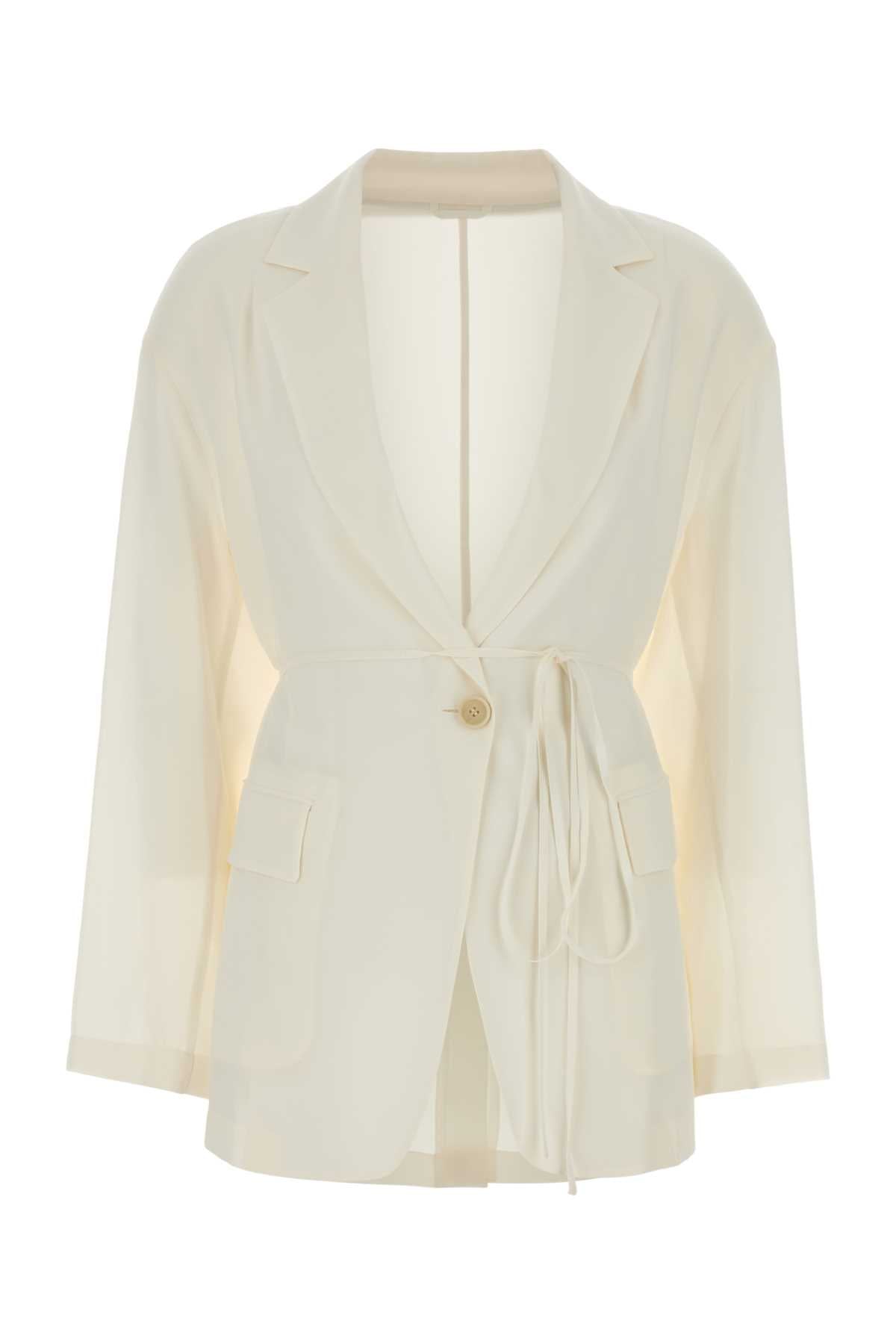 Brunello Cucinelli Cintura Blazer — White