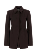 Sportmax Tailored Wool-Blend Blazer — Brown