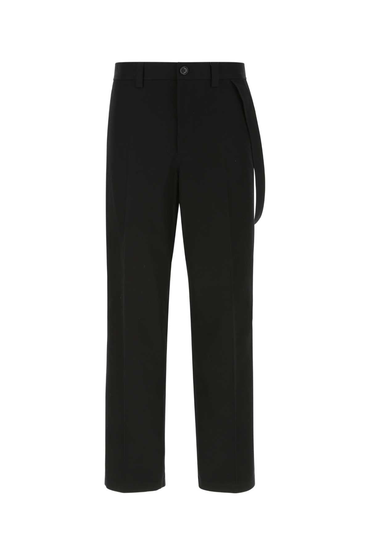 Burberry Cotton Wide-Leg Trouser — Black