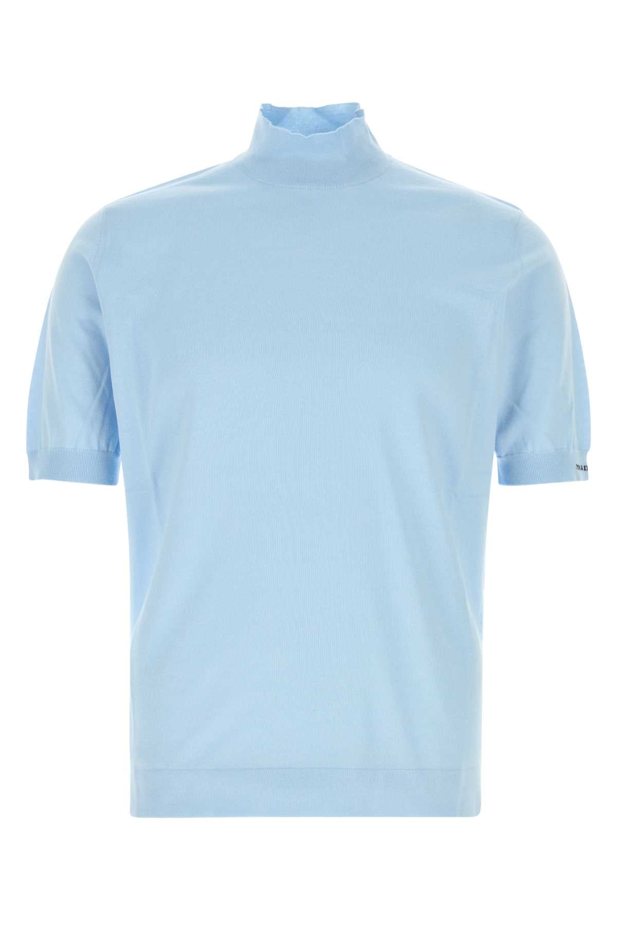 Prada Cotton Turtleneck Sweater — Blue