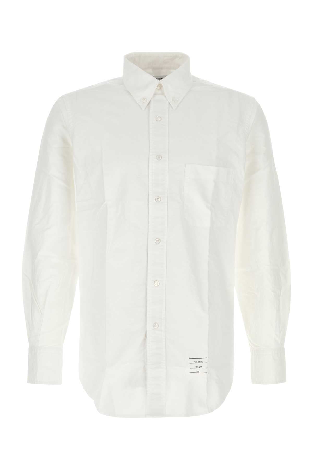 Thom Browne Cotton Oxford Shirt — White