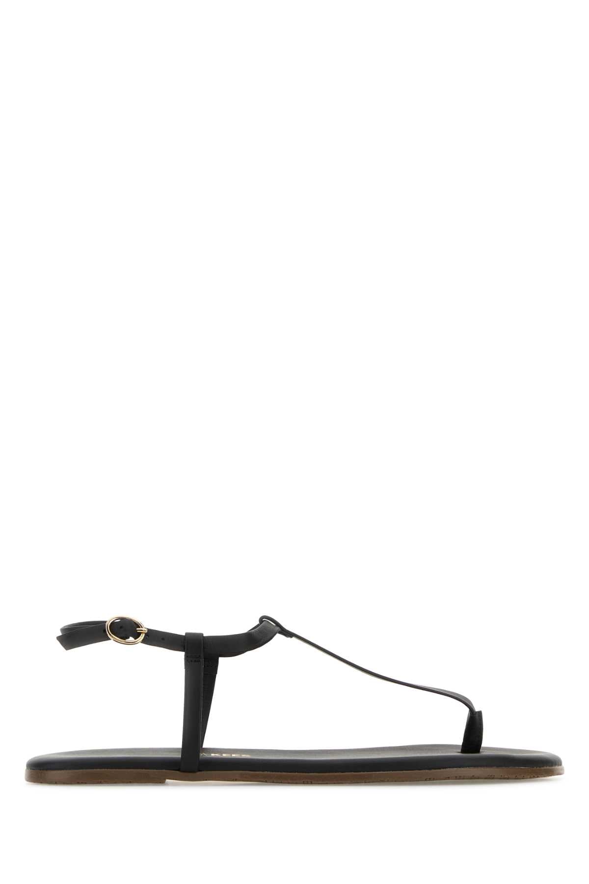 Tkees Leather Thong Sandal — Black