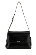 Alexander McQueen Croc-Embossed Leather Shoulder Bag — Black