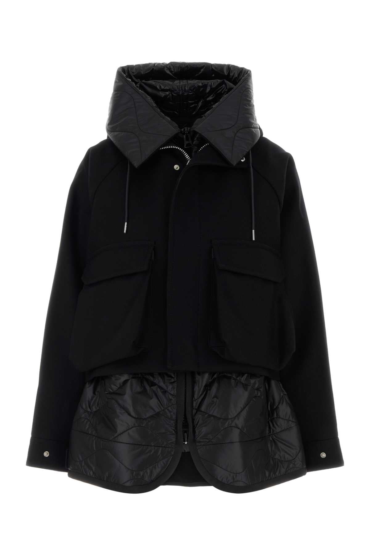 Sacai Melton Down Jacket — Black