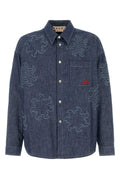 Marni Embellished Denim Shirt — Blue