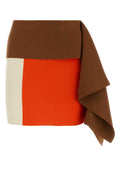 Fendi Colorblock Wool Mini Skirt — Multicolor