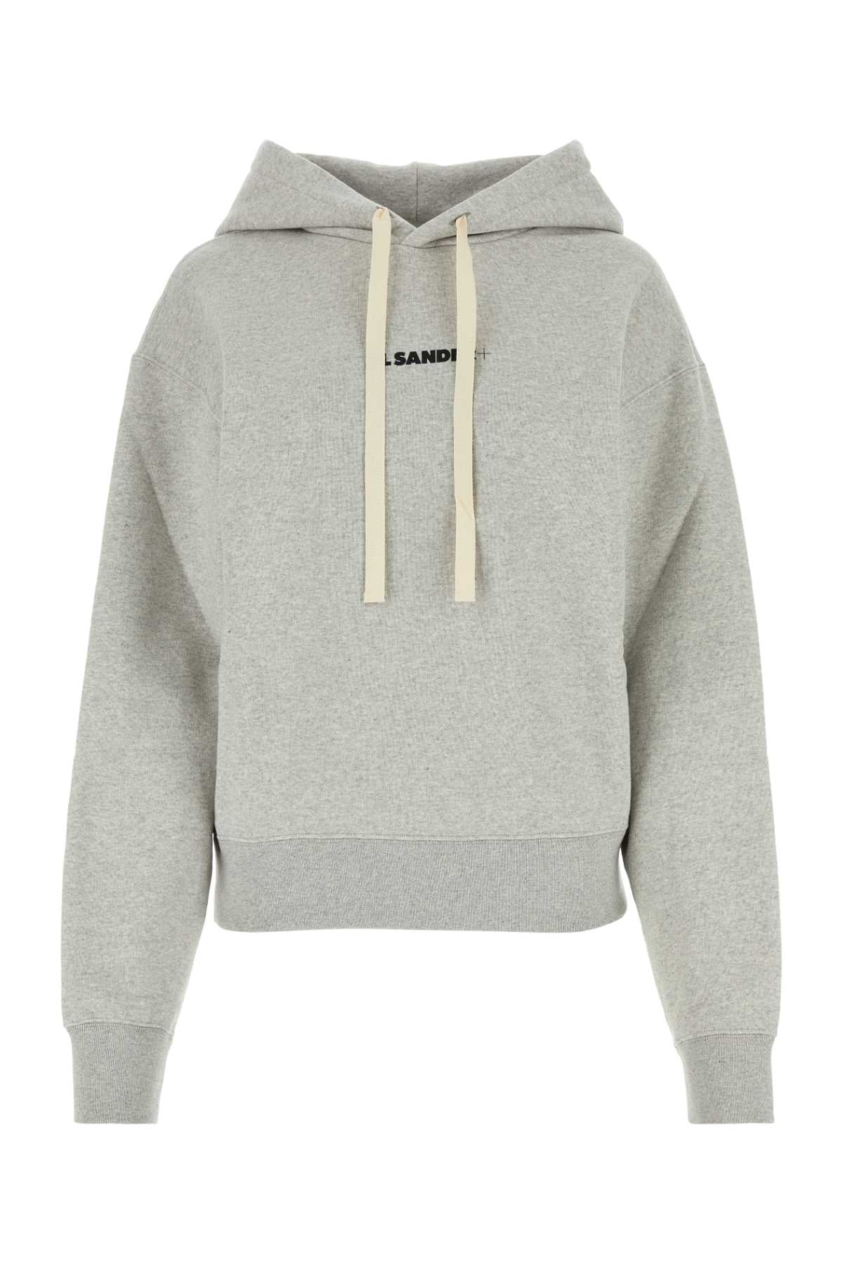 Jil Sander Logo-Embroidered Cotton Sweatshirt — Gray