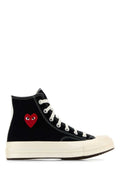 Comme Des Garcons Play Canvas High-Top Sneakers — Black