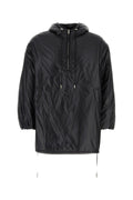 Saint Laurent Nylon Hooded Raincoat — Black