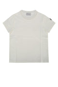 Moncler Jr Crew-Neck Cotton T-Shirt — White