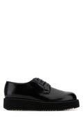 Prada Black Leather Lace-Up Oxford — Black