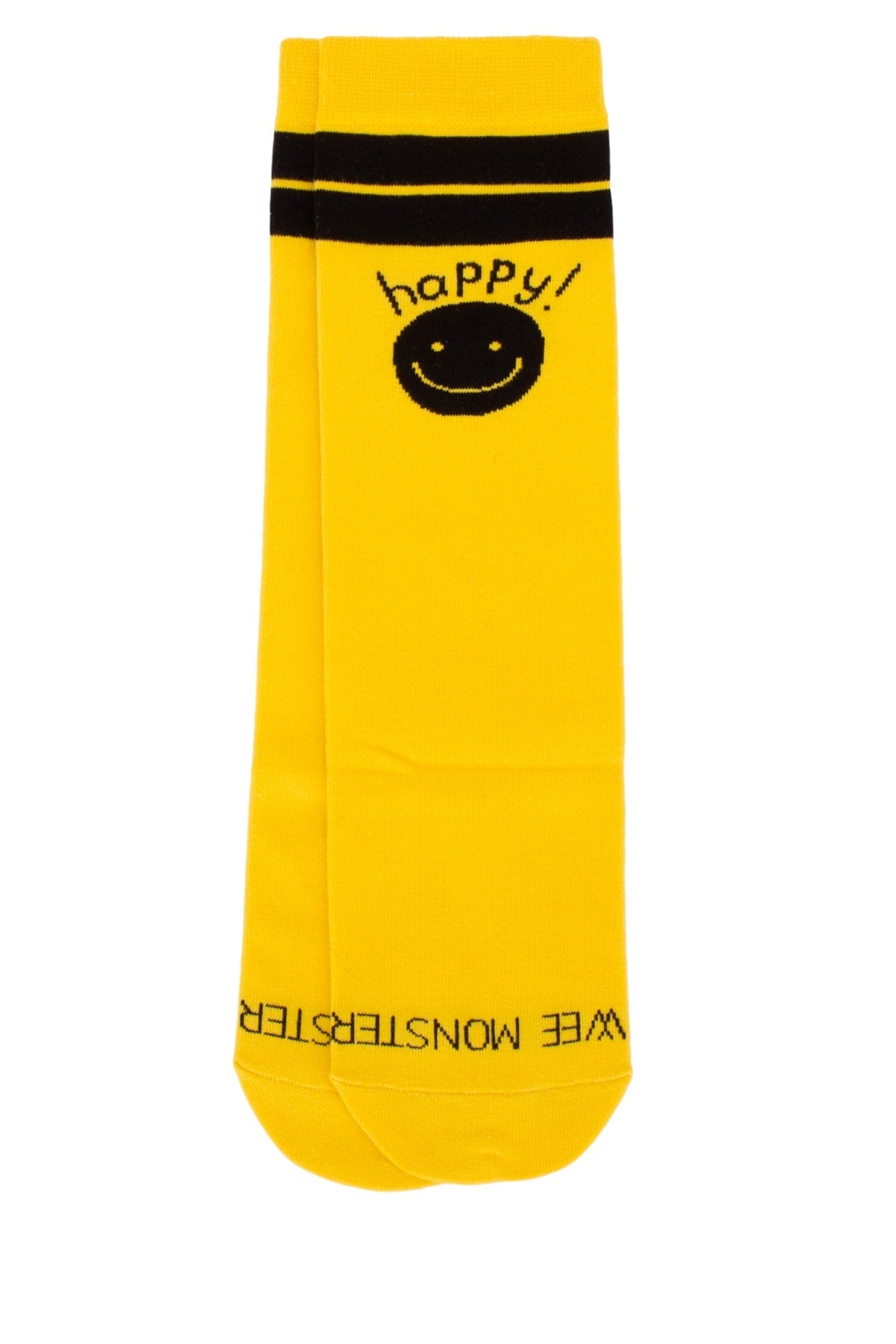 Wee Monster Happy Smiley-Face Cotton Socks — Yellow