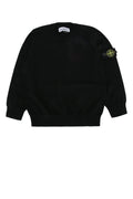 Stone Island Kids Neck Sweater — Black