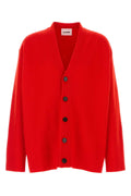Jil Sander Wool Knit Cardigan — Red