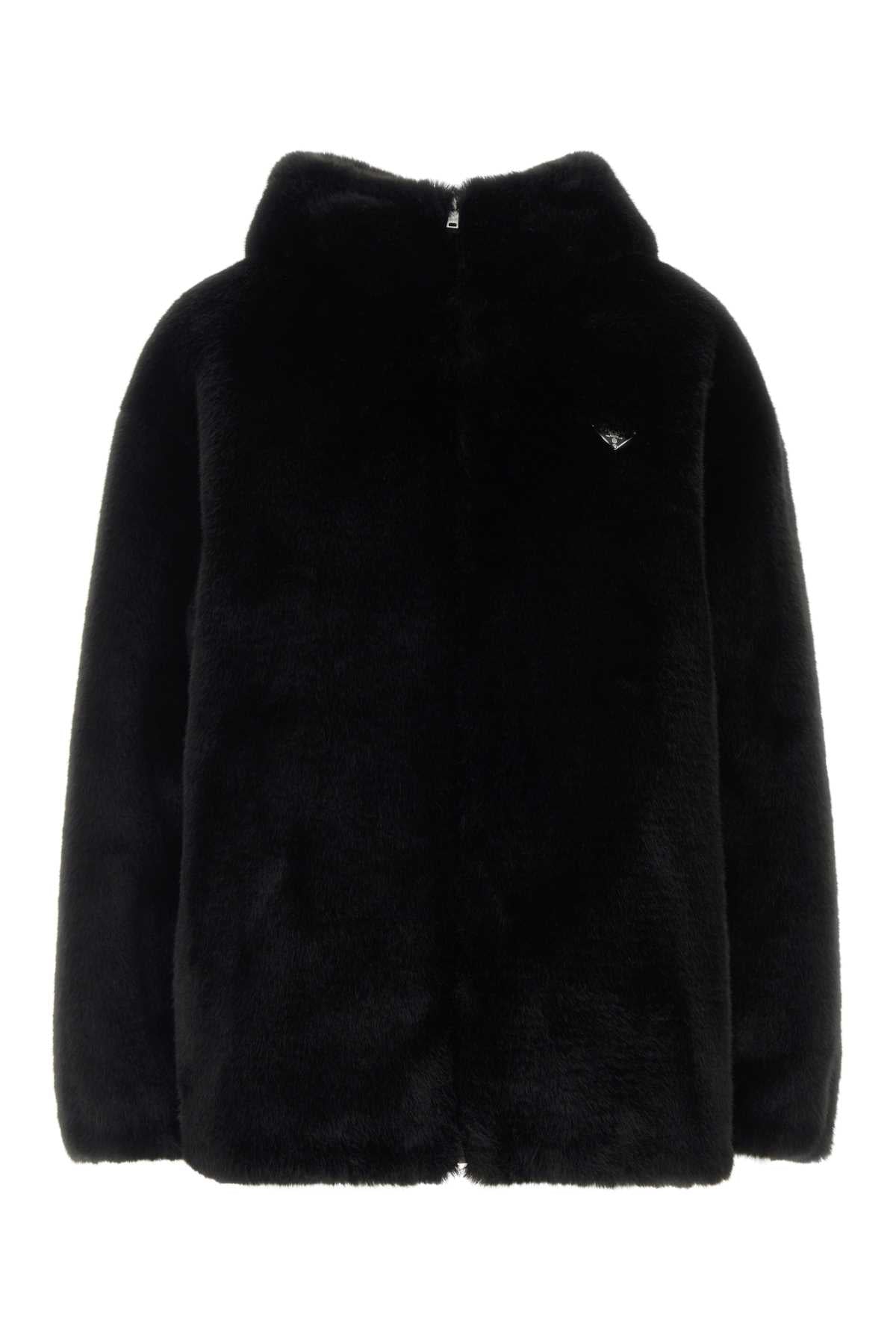 Prada Eco Fur Reversible Jacket — Black