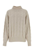 Le Kasha Cable-Knit Cashmere Sweater — Beige