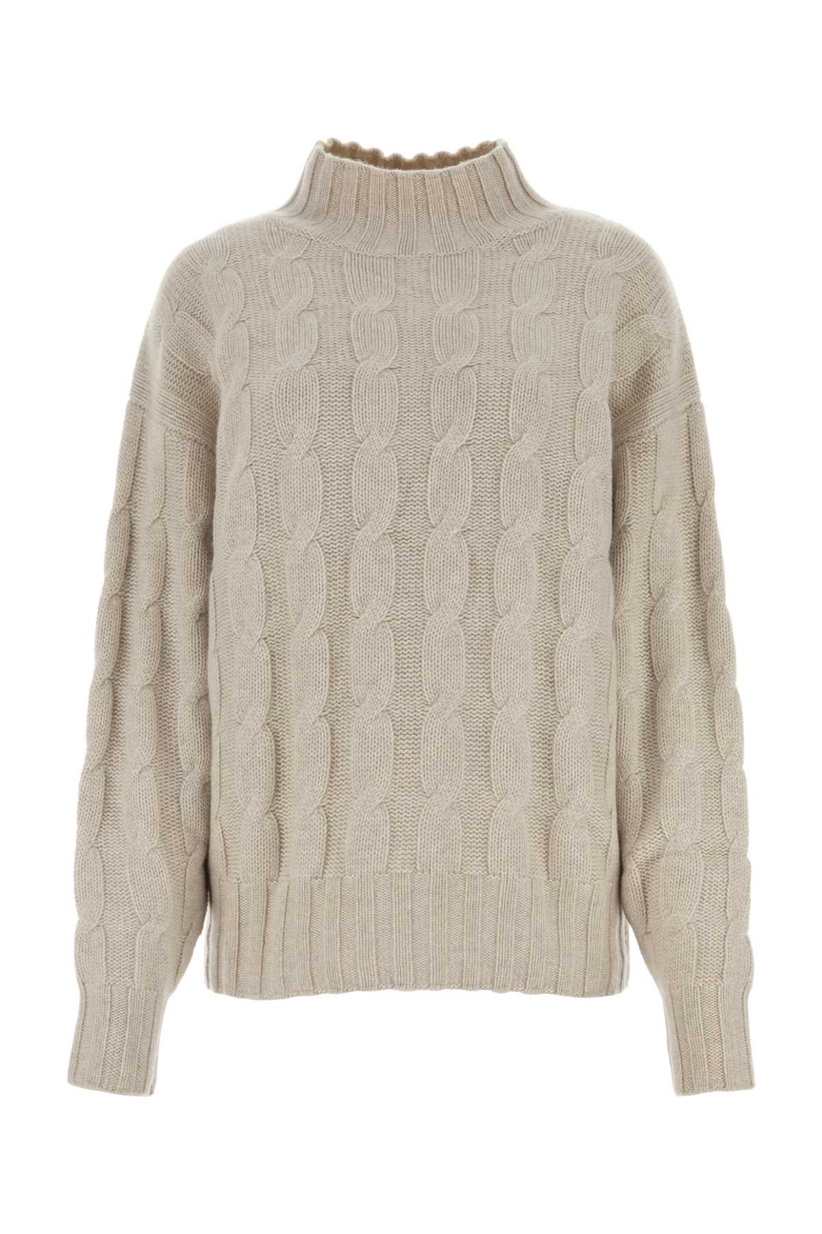 Le Kasha Cable-Knit Cashmere Sweater — Beige