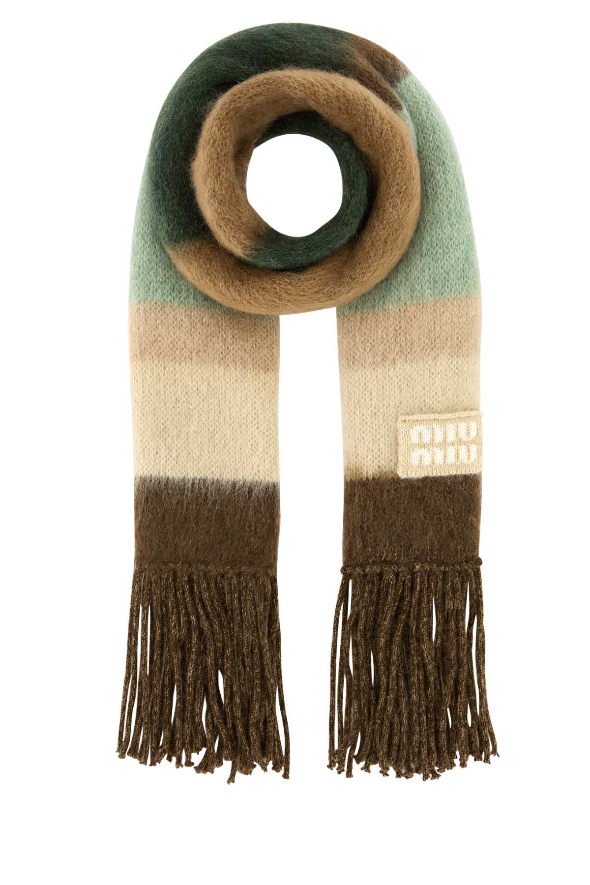 Miu Miu Embroidered Mohair Blend Scarf — Multicolor