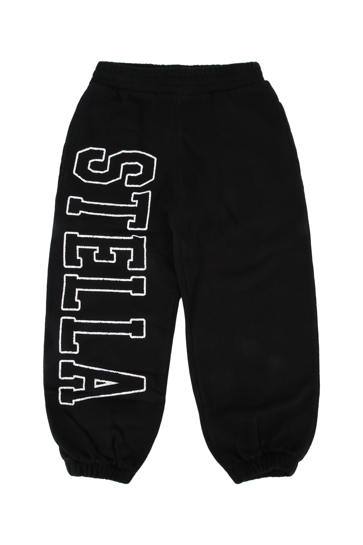 Stella Mccartney Kids Logo-Embroidered Cotton Joggers — Black