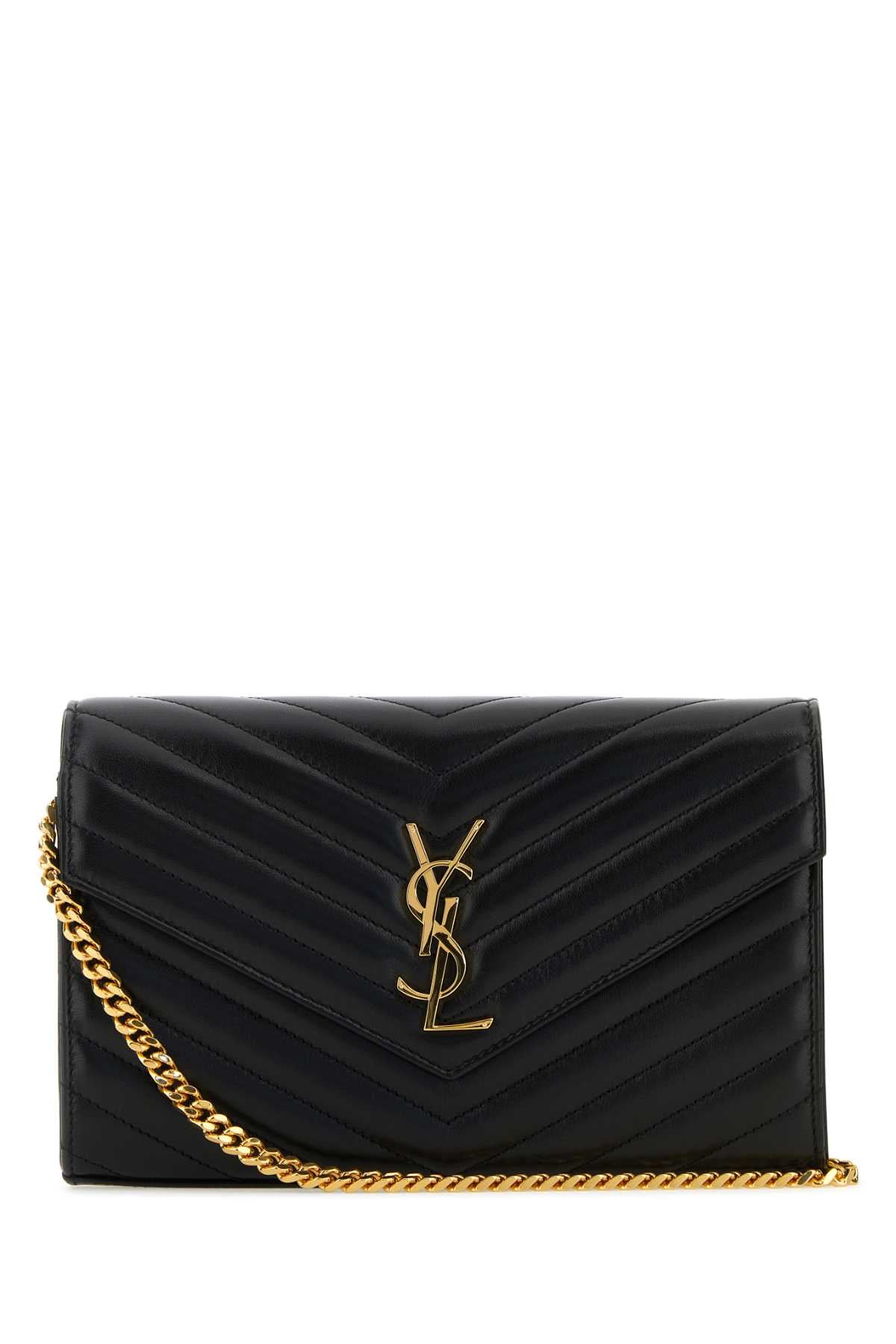 Saint Laurent Cassandre Wallet — Black