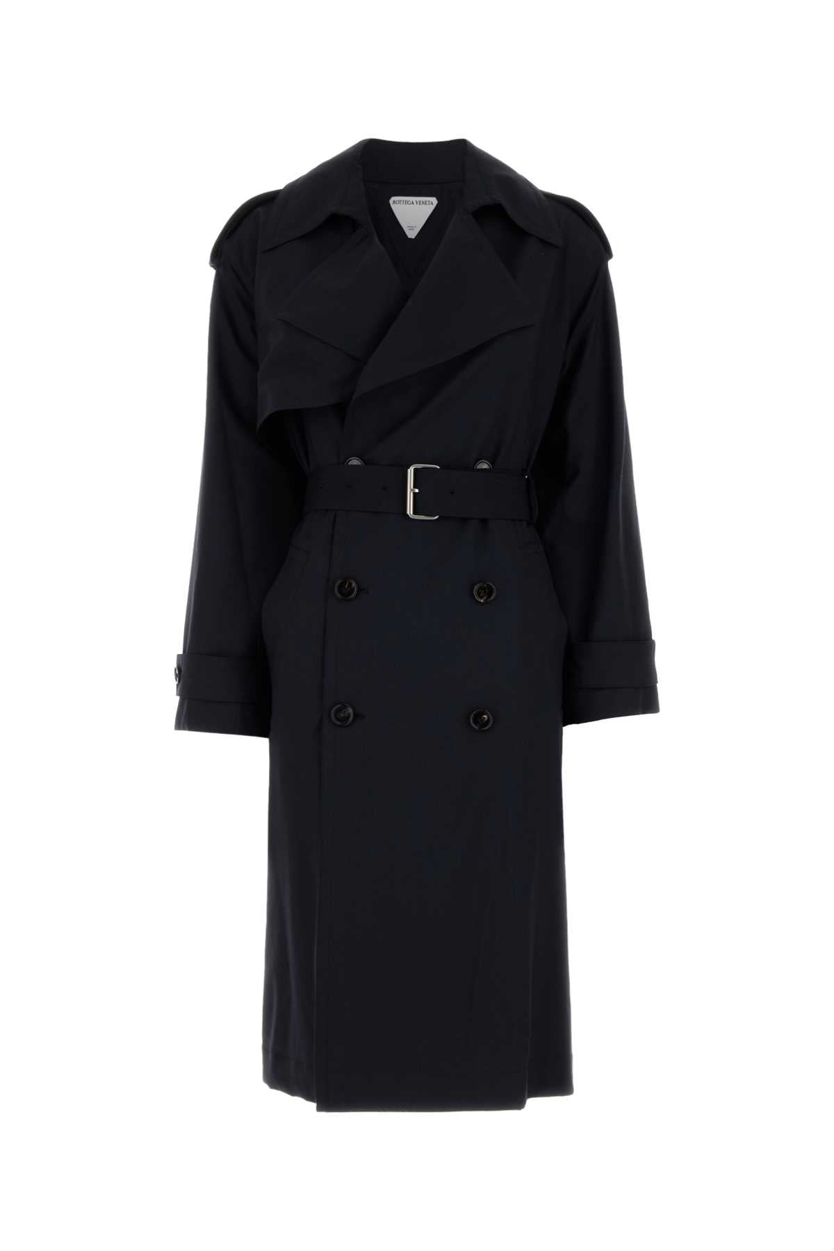 Bottega Veneta Wool Trench Coat — Black