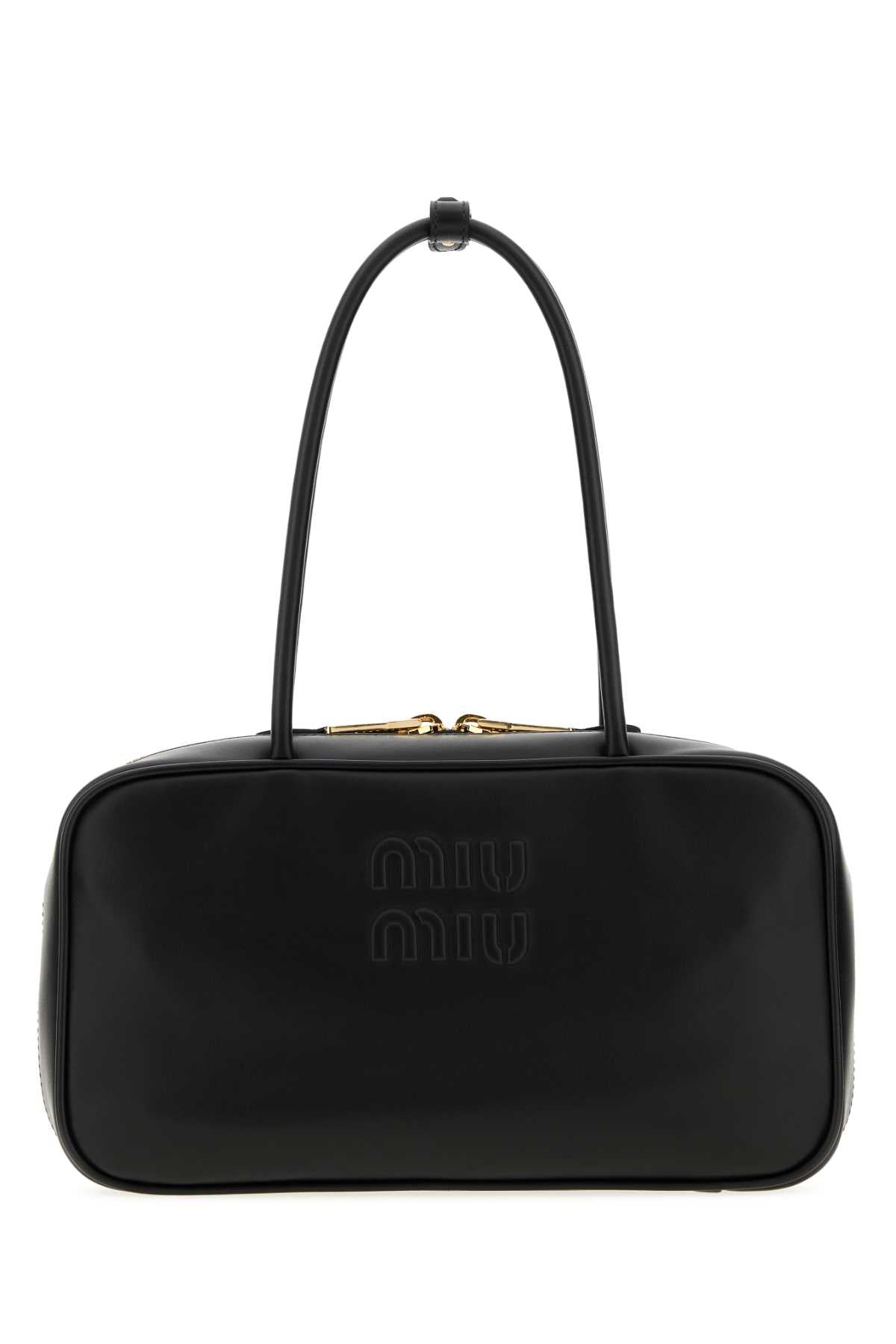 Miu Miu Quilted Leather Shoulder Bag — Black