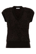 Ferragamo Boucle Knit Vest — Black