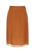 Prada Cupro and Silk Organza Skirt — Orange