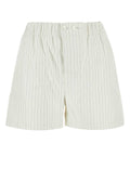 Bottega Veneta Pleated Leather Shorts — White