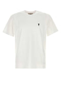 AMI Paris Logo-Embroidered T-shirt — White