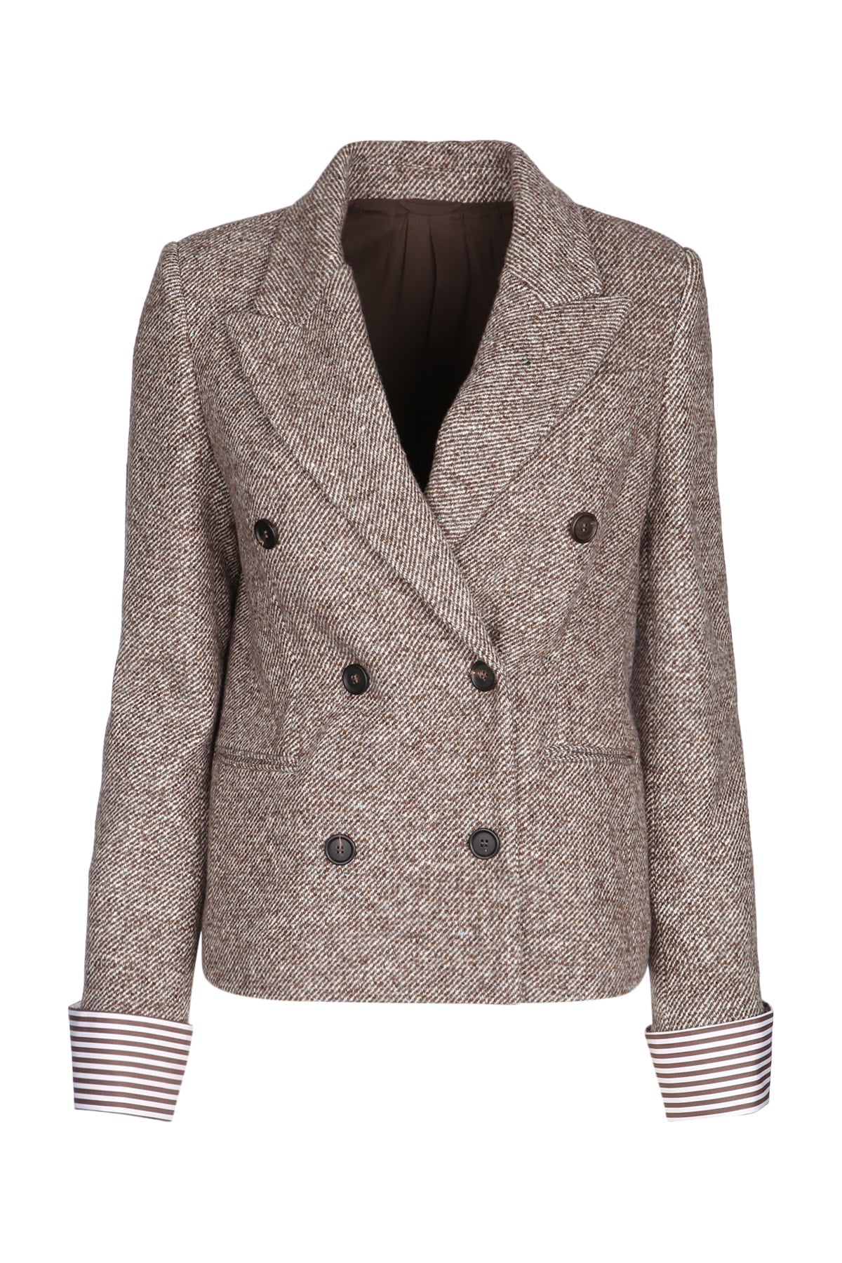 Brunello Cucinelli Cotton Herringbone Blazer — Gray