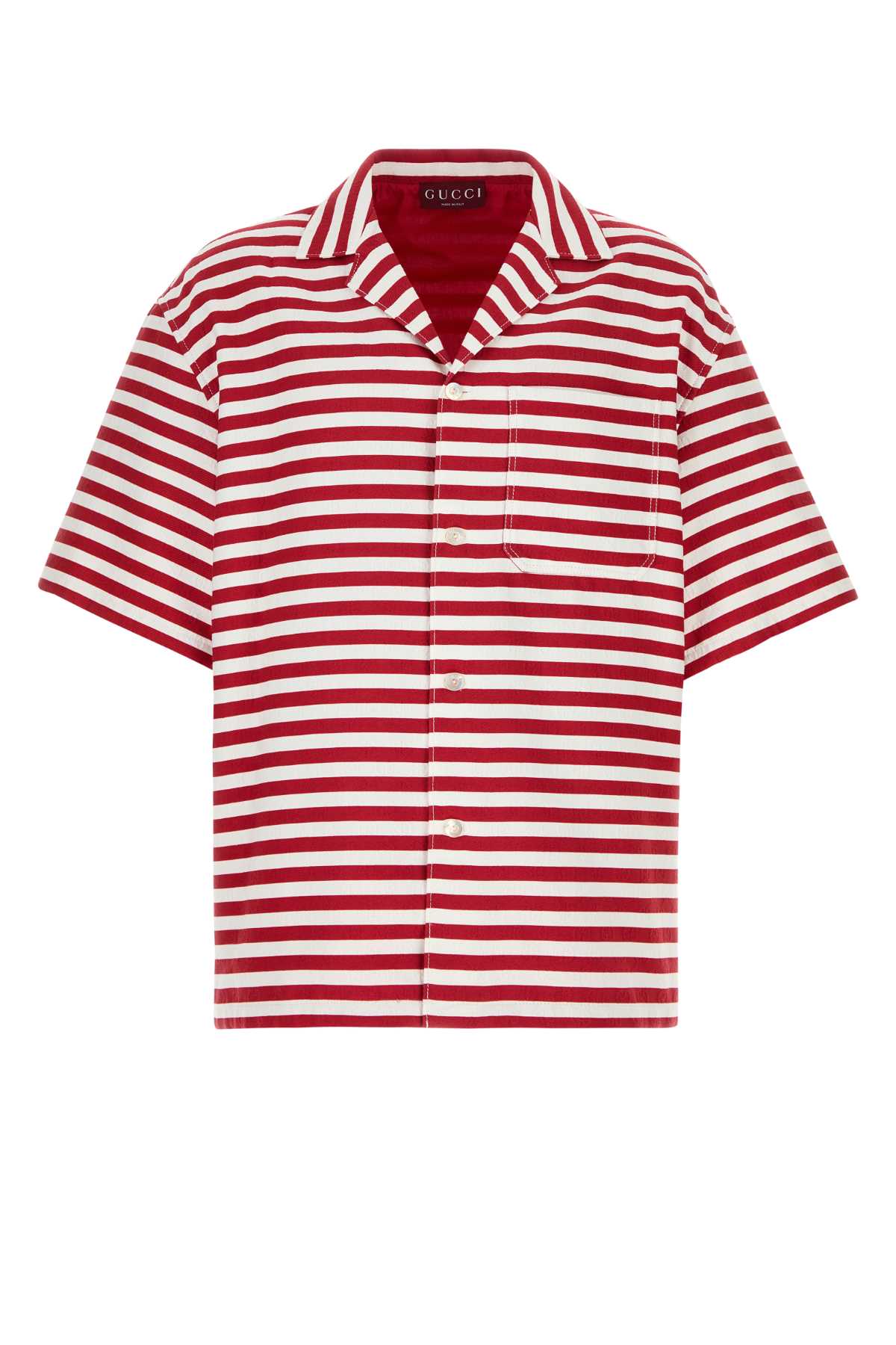 Gucci Striped Cotton-Blend Shirt — Red
